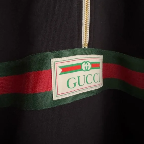 Gucci Black Half Zip Hoodie Nice Durable Materials & Craftsmanship New Men's 2XL - Picture 3 of 5